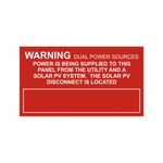 Warning Dual Power Sources Power is Being Supplied to This Panel from PV-247