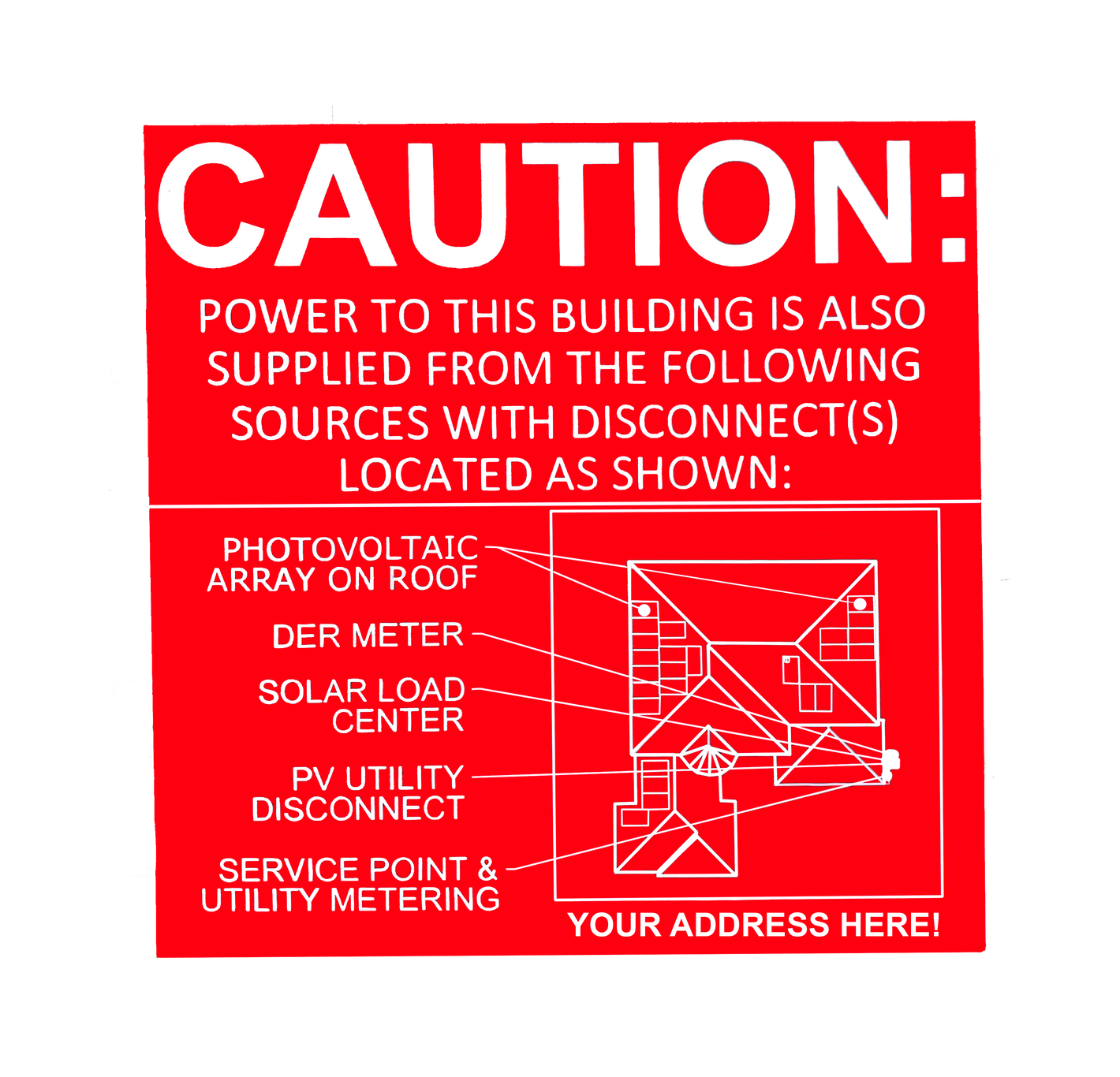 Full Engraved Custom Site Maps, Plastic Solar Labels, PV-029