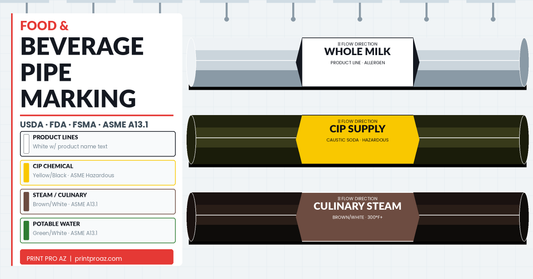 Food and Beverage Pipe Marking: Requirements, Colors, and Best Practices