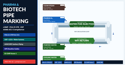 Pharmaceutical and Biotech Pipe Marking: cGMP, FDA, and USP Requirements
