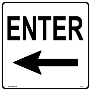 Enter (Left Arrow) Sign, Aluminum, PS-287