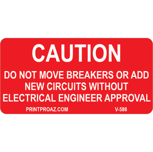 1.5x3 Caution Do Not Move Breakers V-586 Decal Solar Labels