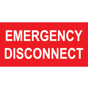 1.5x0.75 Emergency Disconnect, Plastic Solar Labels, PV-183