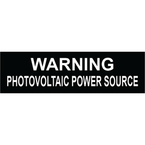 1.75x0.5 Warning Photovoltaic Power Source, Plastic Solar Labels, PV-188
