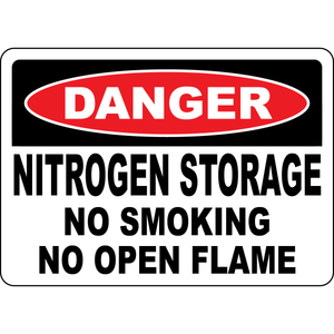 Danger Nitrogen Storage No Smoking Safety Sign