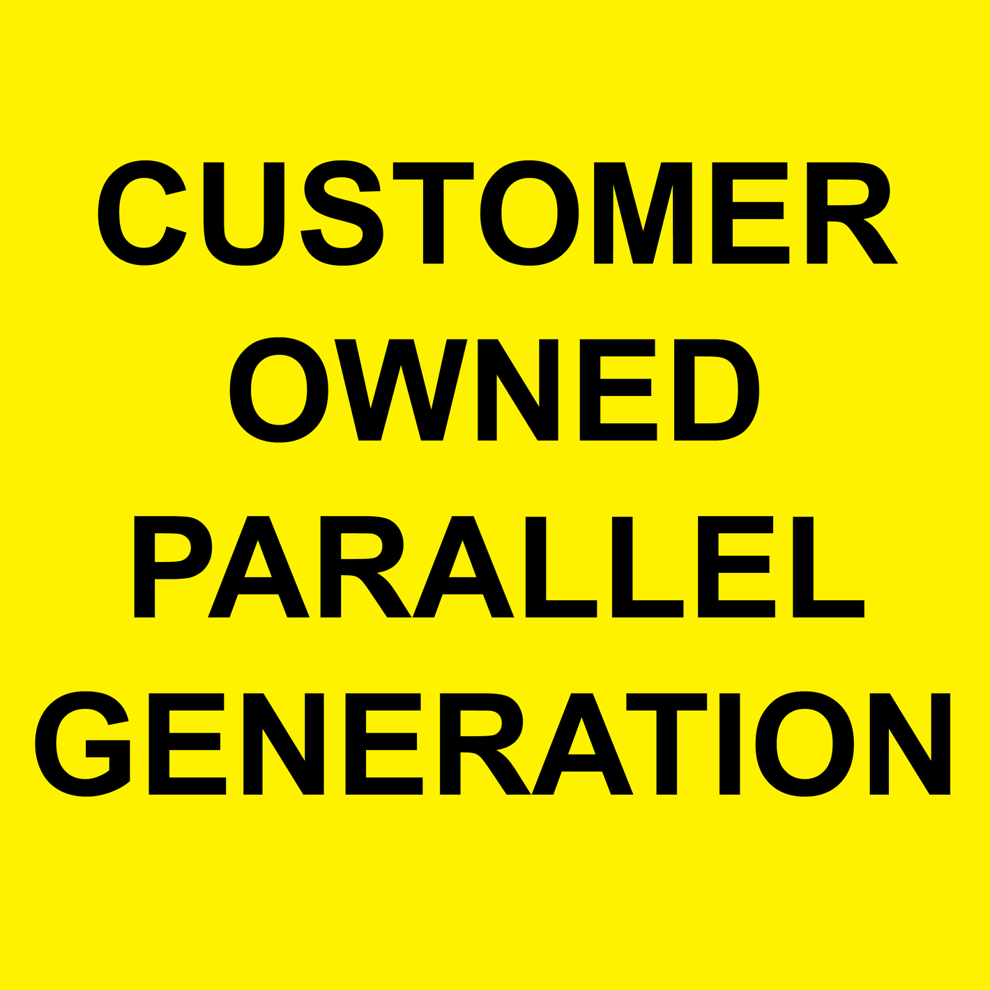 10x10 Customer Owned Parallel Generation, Plastic Solar Labels, PV-159