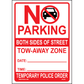 Temporary No Parking Both Sides of the Street Signs, Aluminum, PS-270
