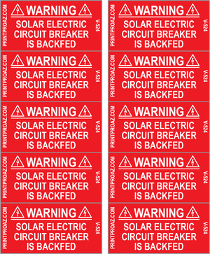 10x2x1 Solar Label, Vinyl Decal Solar Labels, V-524