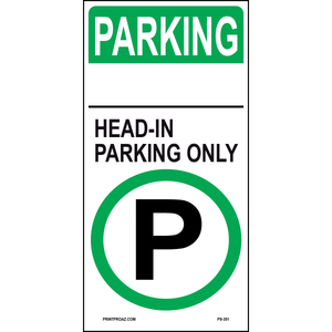 24x12 Head-in Parking Only Sign, Aluminum, PS-351