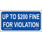 12x6 Minnesota Accessible Parking Penalty sign with up to $200 fine wording printed on durable rust-resistant aluminum for outdoor ADA compliance and parking enforcement