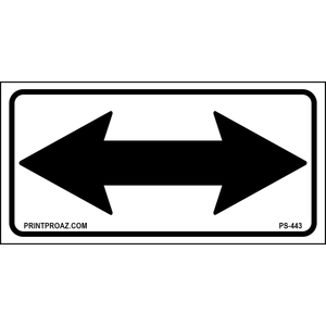 12x6 Black Double Arrow Sign, Aluminum, PS-443