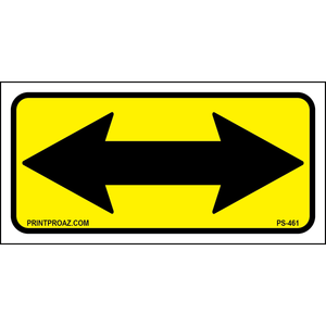 12x6 Black Yellow Double Arrow Sign, Aluminum, PS-461