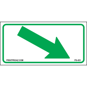 12x6 Green Diagonal Right Arrow Sign, Aluminum, PS-453