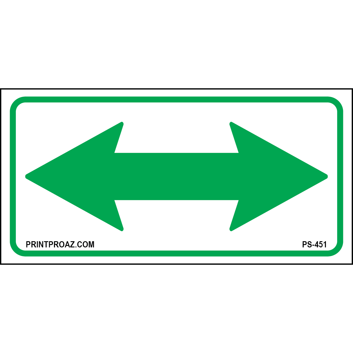 12x6 Green Double Arrow Sign, Aluminum, PS-451
