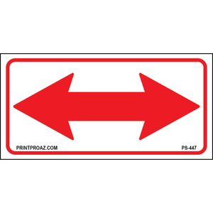 12x6 Red Double Arrow Sign, Aluminum, PS-447