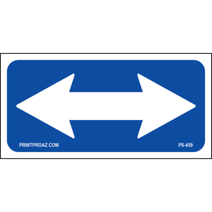 12x6 White Blue Double Arrow Sign, Aluminum, PS-459