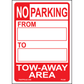 Temporary No Parking Tow-Away Area Signs, Aluminum, PS-246