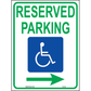 MUTCD Accessible Parking Sign (Arrow Right), Aluminum, PS-138