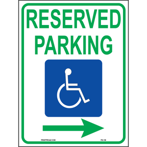 MUTCD Accessible Parking Sign (Arrow Right), Aluminum, PS-138