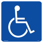 18x18 California Accessible Parking square sign with handicap symbol printed on durable rust-resistant aluminum for outdoor ADA compliance