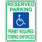 Arkansas Accessible Parking Sign, Aluminum, PS-129