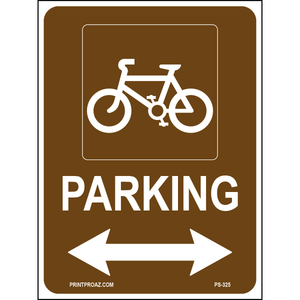 Bicycle Parking (Double Arrow) Sign, Aluminum, PS-325