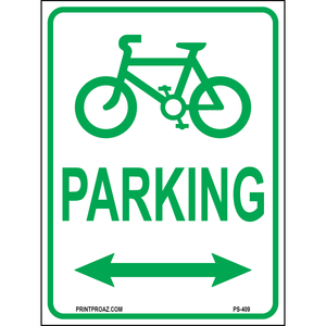 Bicycle Parking (Double Arrow) Sign, Aluminum, PS-409