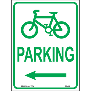 Bicycle Parking (Left Arrow) Sign, Aluminum, PS-408