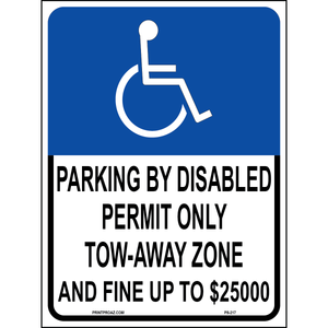 Florida Accessible Parking Sign (Tow-Away), Aluminum, PS-217