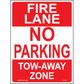 Fire Lane No Parking Tow-Away Zone, Aluminum, PS-087