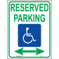 MUTCD Accessible Parking Sign (Arrow Both Sides), Aluminum, PS-137