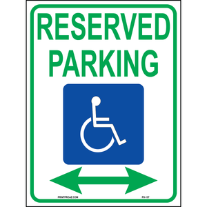MUTCD Accessible Parking Sign (Arrow Both Sides), Aluminum, PS-137
