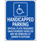 Massachusetts Accessible Parking Sign, Aluminum, PS-155