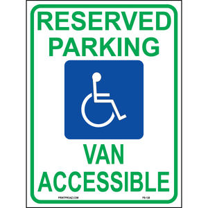 Michigan Accessible Parking Sign, Aluminum, PS-128