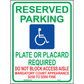 New Mexico Reserved Parking Placard Required Sign, Aluminum, PS-163