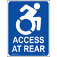 New York Accessible Parking Sign (Access at Rear), Aluminum, PS-179