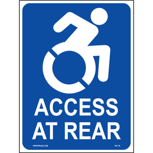 New York Accessible Parking Sign (Access at Rear), Aluminum, PS-179