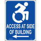 New York Accessible Parking Sign (Access at Side Arrow Left), Aluminum, PS-177