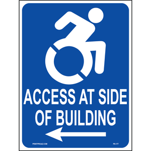New York Accessible Parking Sign (Access at Side Arrow Left), Aluminum, PS-177