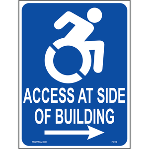 New York Accessible Parking Sign (Access at Side Arrow Right), Aluminum, PS-178