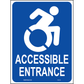 New York Accessible Parking Sign (Accessible Entrance), Aluminum, PS-174
