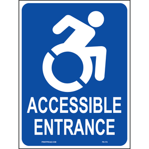 New York Accessible Parking Sign (Accessible Entrance), Aluminum, PS-174