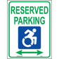 New York Reserved Parking Sign (Arrows Both Sides), Aluminum, PS-165