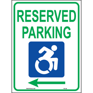 New York Reserved Parking Sign (Arrows Left), Aluminum, PS-166