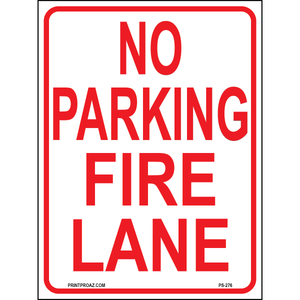 No Parking Fire Lane Signs, Aluminum, PS-276