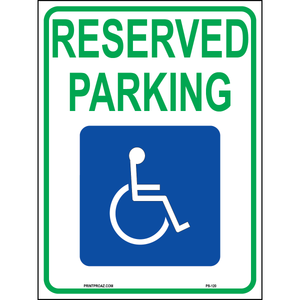 Texas Accessible Parking Sign, Aluminum, PS-120