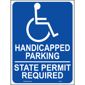 Texas Handicapped Parking Permit Required Sign, Aluminum, PS-200