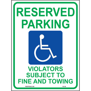 Texas Reserved Parking Sign, Aluminum, PS-196