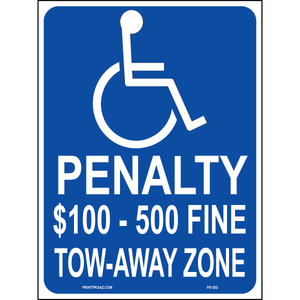 Virginia Accessible Tow Away Zone Penalty Sign, Aluminum, PS-202