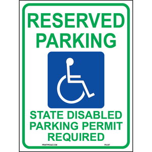 Washington Accessible Parking Sign, Aluminum, PS-207